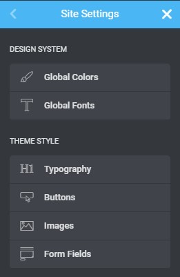default styles setting options